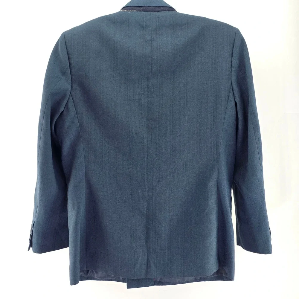 Gino Cappelli Blazer‎ Mens 42 Blue Double Breasted Pinstripe Peak Lapel Jacket